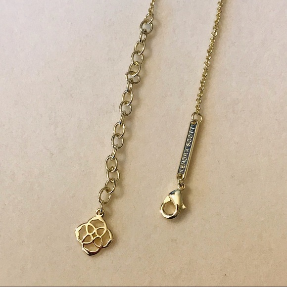 Kendra Scott Elisa Cat's Eye Emerald Green Pendant necklace Gold Plated - Picture 5 of 7